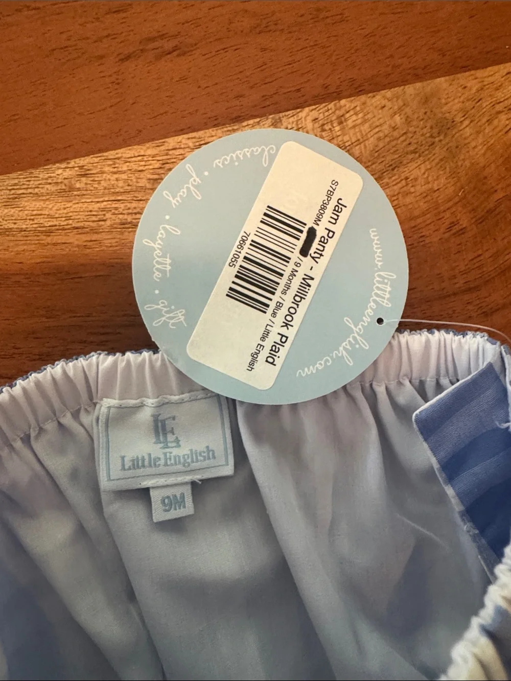 Little English Blue and White Plaid Diaper Cover